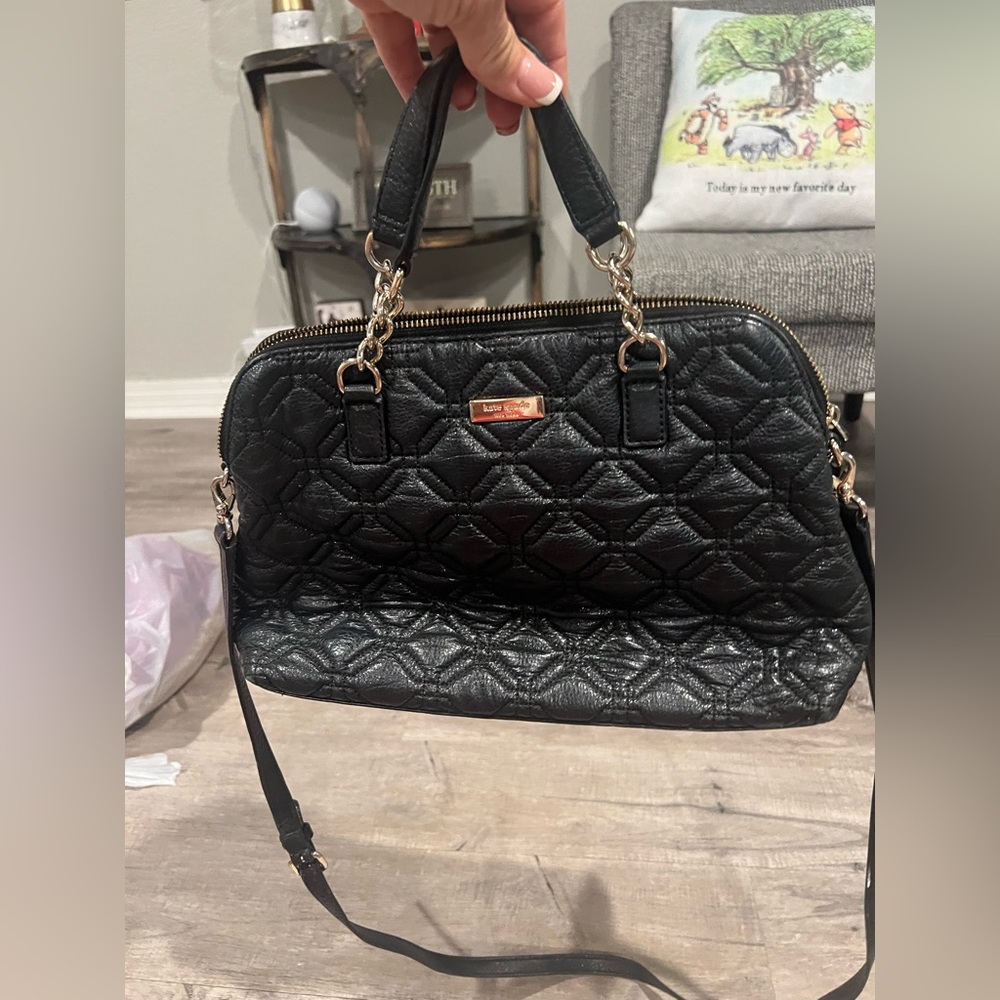 Kate Spade black quilted Rachel satchel - gold hardware - EXCELLENT condition!